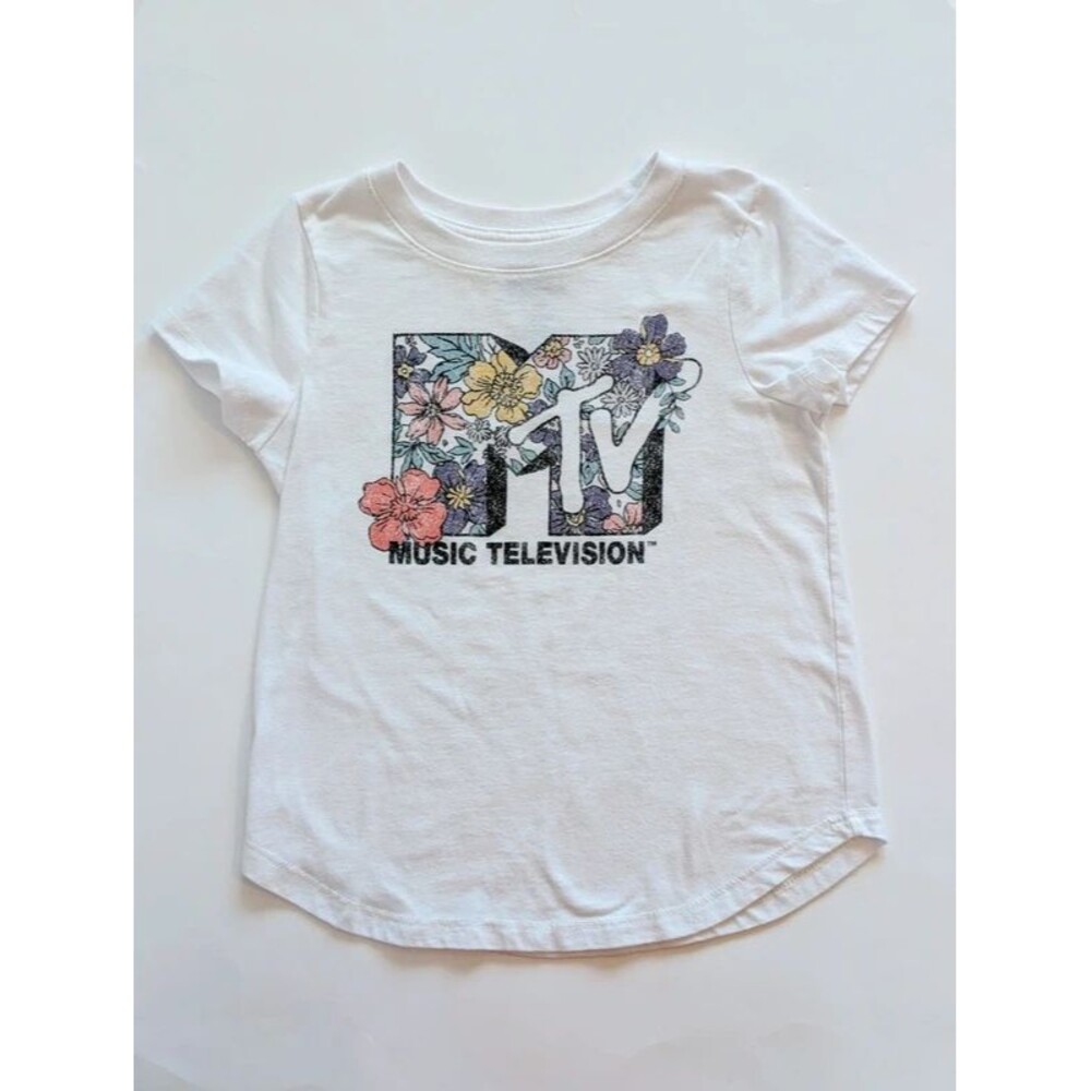 Girls MTV White Tee Medium